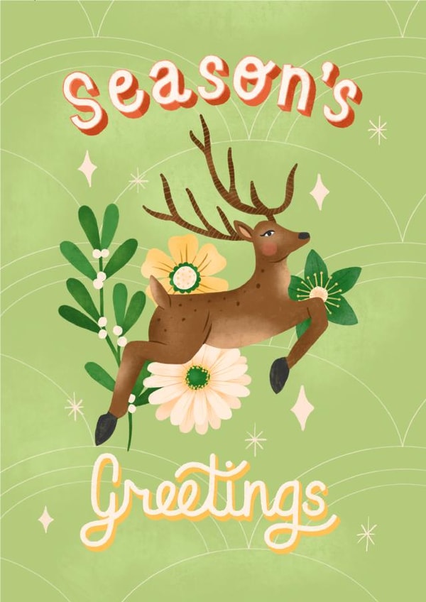 Fun reindeer christmas card created by Katie Brookes