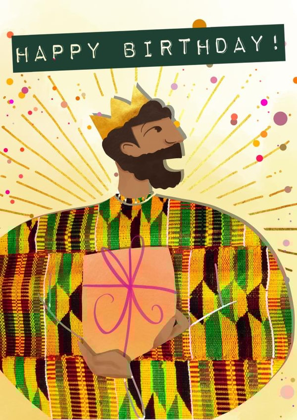 Happy Birthday | Black Man Birthday | Birthday King created by Aziza Illustrates
