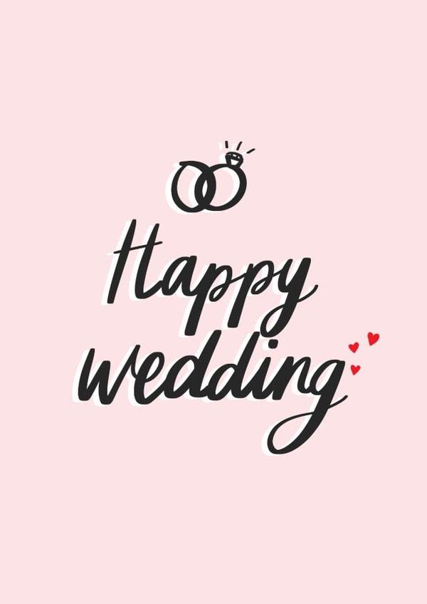 Sweet wedding greetings - Happy wedding typography card created by Shei Anapi