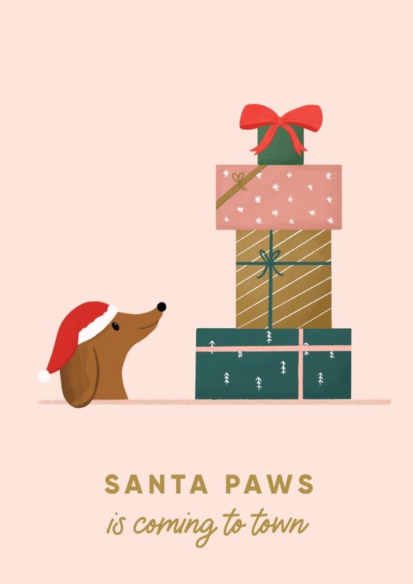 Santa Paws Sausage Dog Christmas Card created by Hannah Nolloth