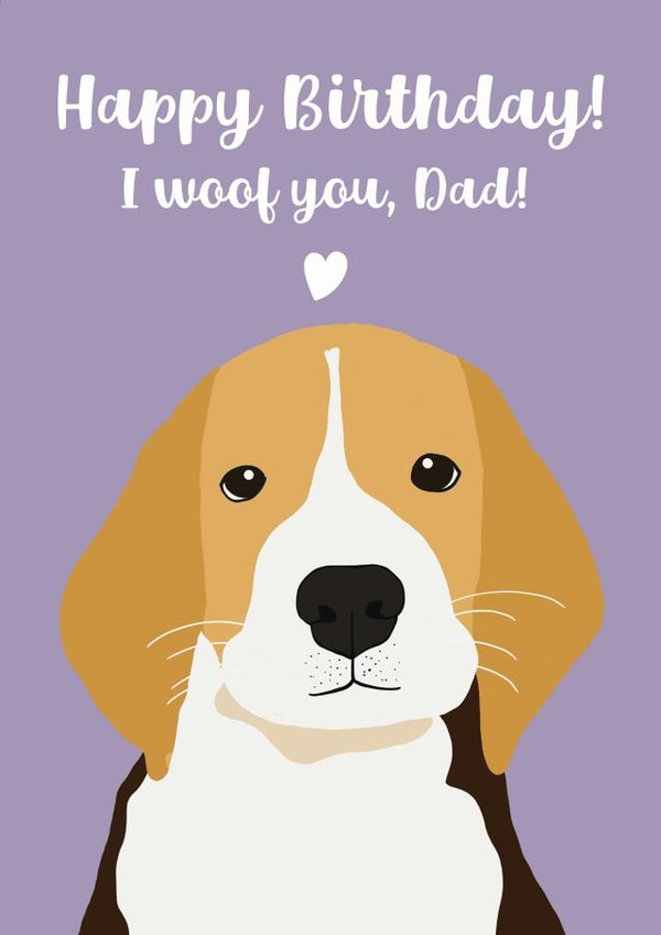 Cute Birthday Card for Dad from the Dog created by Arikaa Designs