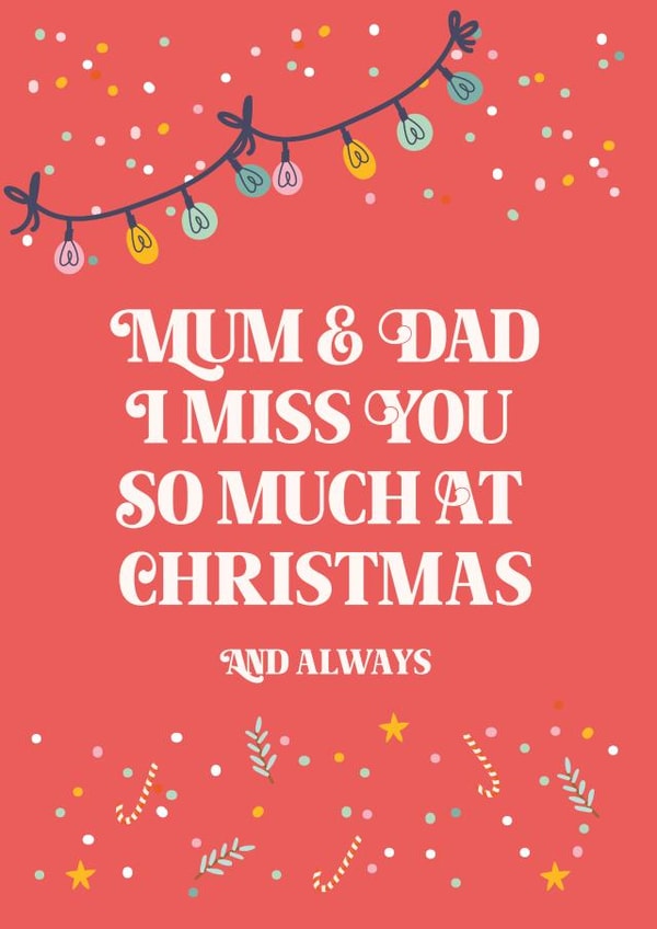 Mum & Dad Missing You Christmas Card created by Poppy Lane