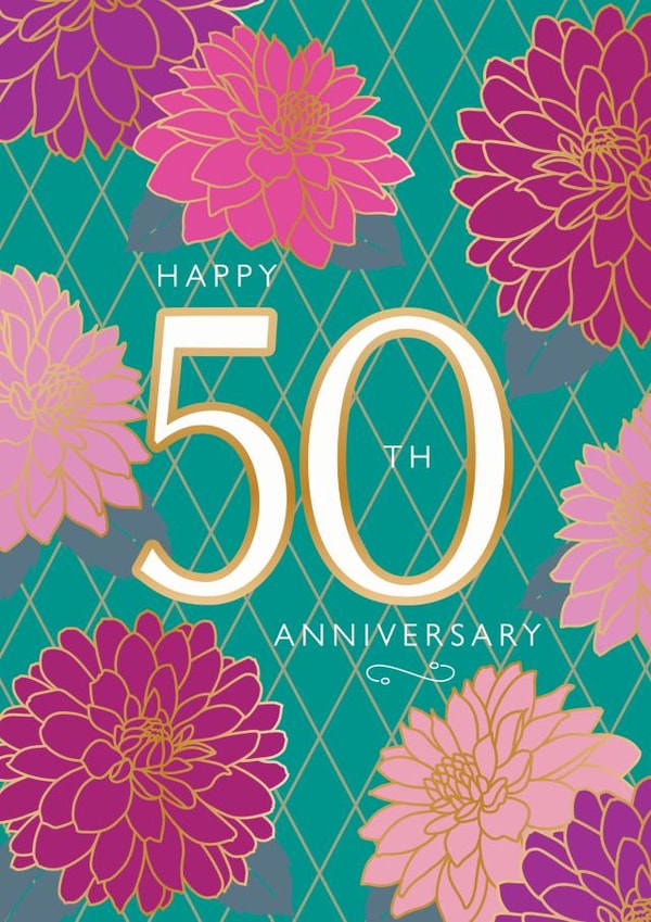 Dahlia Days 50th Anniversary card created by NEEDL designs