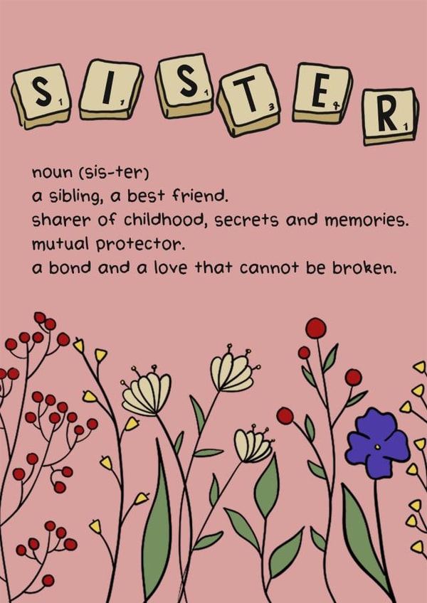 Super Cute Sister Definition Card created by SeariouslyCreative
