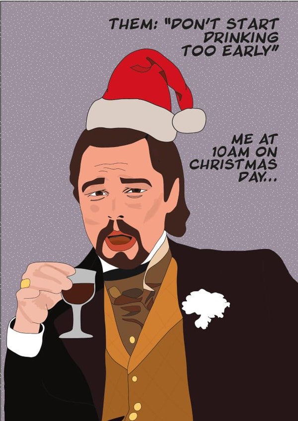 Christmas Festive DiCaprio Django Card created by Daisy Jo Design
