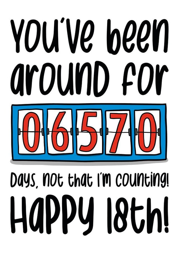 18th Birthday Days Counter Card created by TeePee Creations