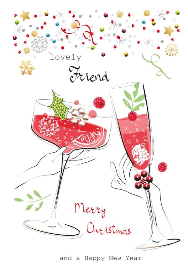 Festive Quarantini Prosecco Christmas Card created by SABIVO Design by Sabina