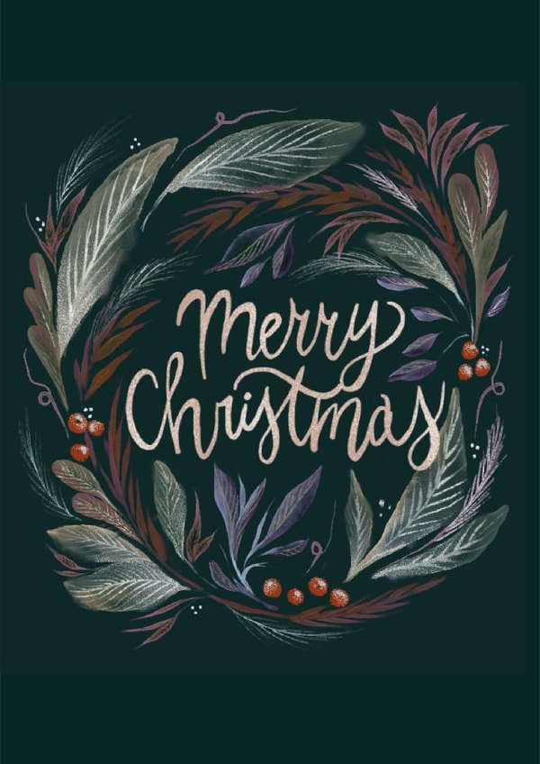 Modern Christmas wreath created by Lucrecia Caporale