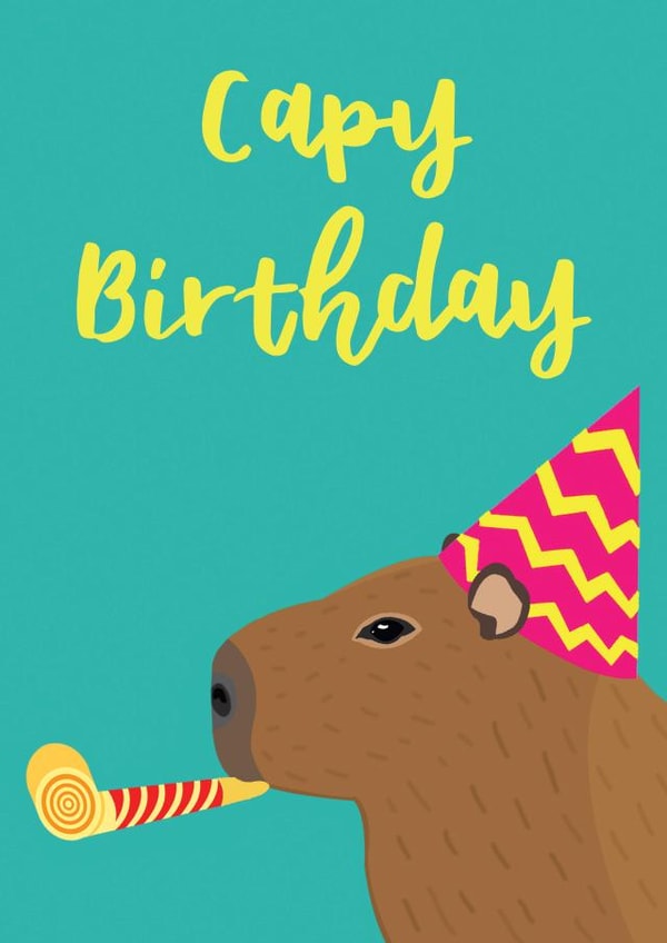 Capybara 'Capy Birthday' Card 1002 created by Dusty Rose Lees