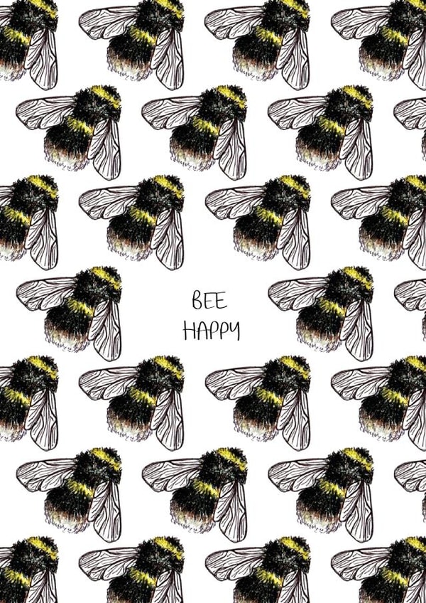 BEE HAPPY Greetings Card created by Jemma Leigh Conway