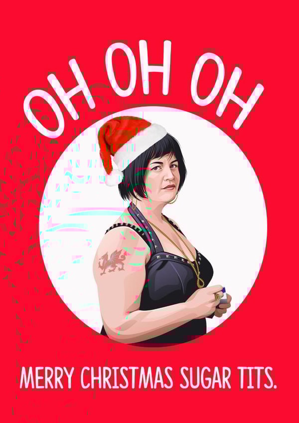 Nessa From Gavin & Stacey Christmas Card created by TeHe Gifts