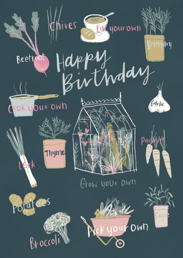 Happy Birthday Grow Your Own Veg Gardening Card created by Emma Valenghi