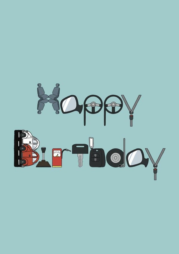 Classic Birthday Card - For Him - Car created by @hairheadsart