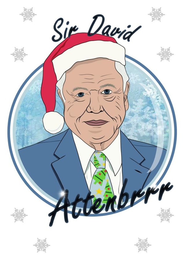 Sir David Attenbrrr Festive Card created by Celebgear