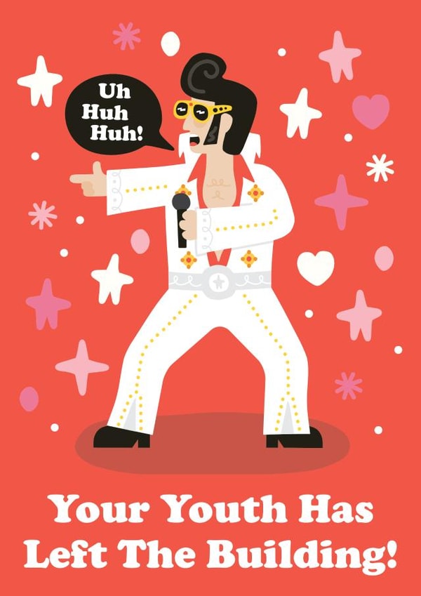 Your Youth Has Left the Building Funny Birthday Card created by Studio Boketto