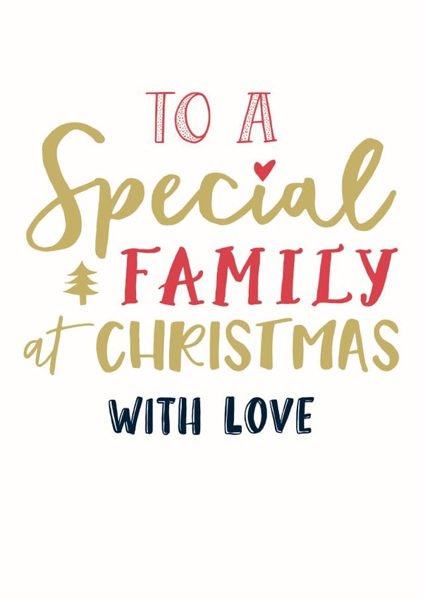 Special family Christmas card card