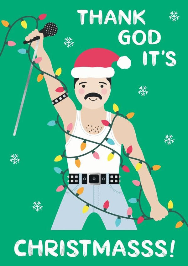 Freddie Mercury Thank God It's Christmas Card created by Design By Day
