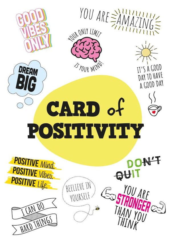 Card of Positivity - thinking of you - manifest - just to say - friendship created by Harvsy Design