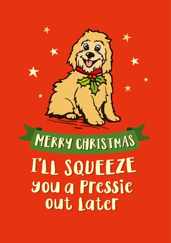 Cute Cockapoo Christmas card for the dog lover created by The Typecast Gallery