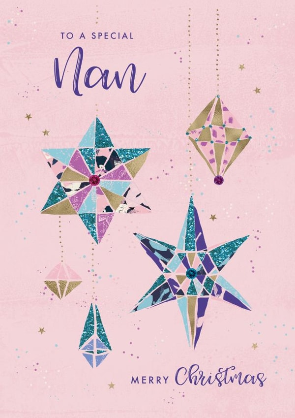 Nan - Pretty - Classic - Baubles - To A Special Nan Merry Christmas - To A Special Nan - Merry Christmas Card created by Rebecca Prinn