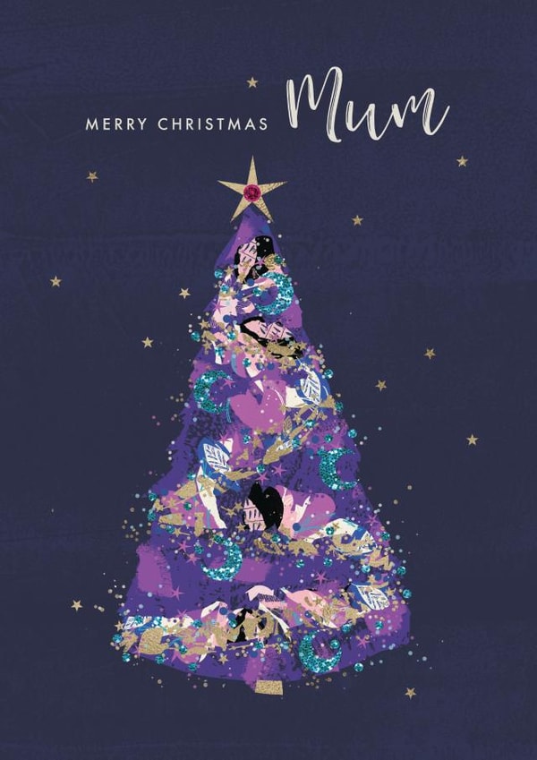 Classic - Traditional - Magical - Christmas Tree - Twinkle - Mum - Pretty - Merry Christmas Mum - Christmas Card created by Rebecca Prinn