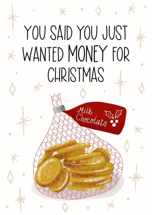 Chocolate Money Christmas Card created by Silky Rose Design