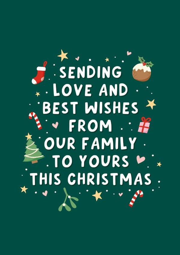Love and Best Wishes Family Christmas Card created by Fliss Muir