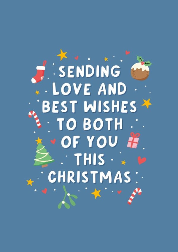 Cute Christmas Card For A Couple - Parents - Love and Best Wishes created by Fliss Muir