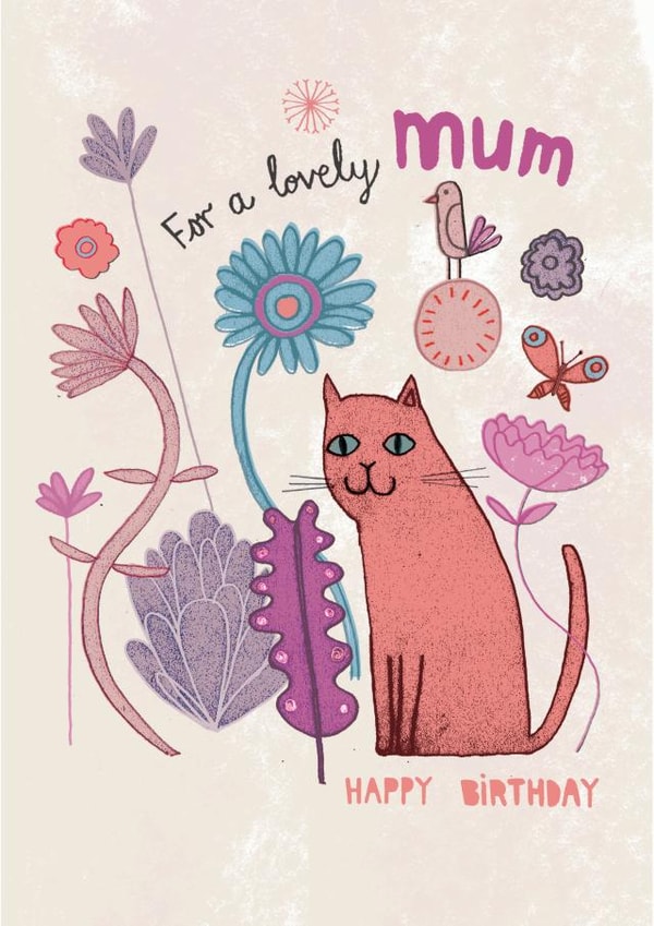Lovely Mum nature cat birthday design created by Pencilface