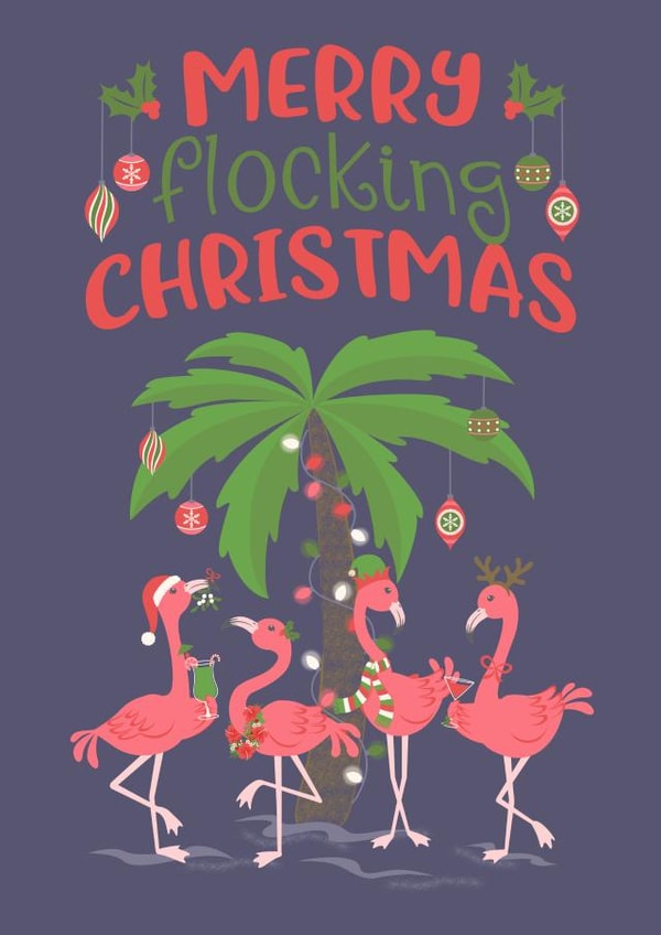 Tropical Christmas Flamingo Card created by Tanya Laporte Designs