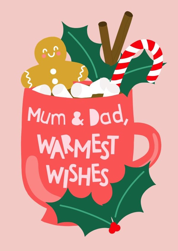 Christmas Card for mum and dad: Warmest Wishes created by Zoe Spry