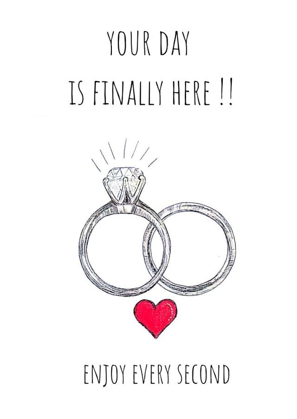 Your wedding day is finally here !! - Engagement card created by doodlepuds
