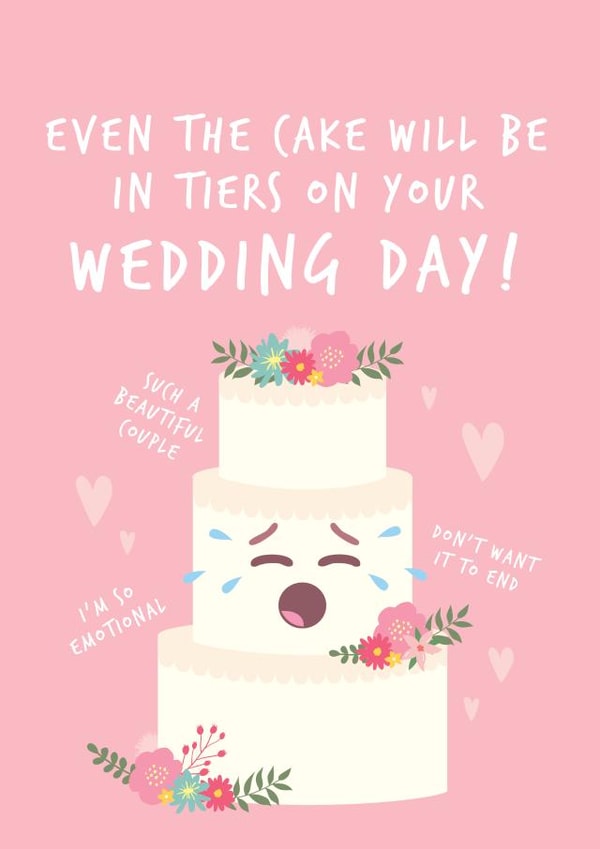 Funny Wedding Cake Card - Even the cake will be in tiers created by Fifi Designs