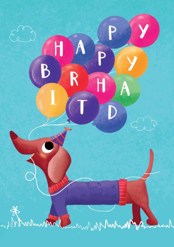 Happy Birthday Sausage created by Kate Celia Wilson