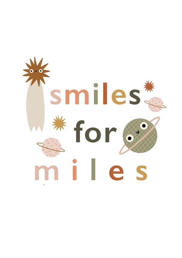 Smiley space card created by Printed Picnic