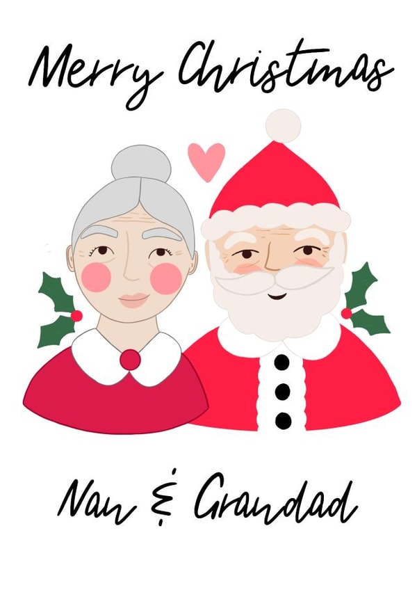 Nan and grandad christmas card / grandparents  created by EmilyKateCo