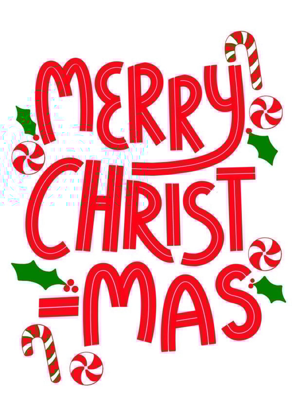 Merry christmas card / candy cane card created by EmilyKateCo