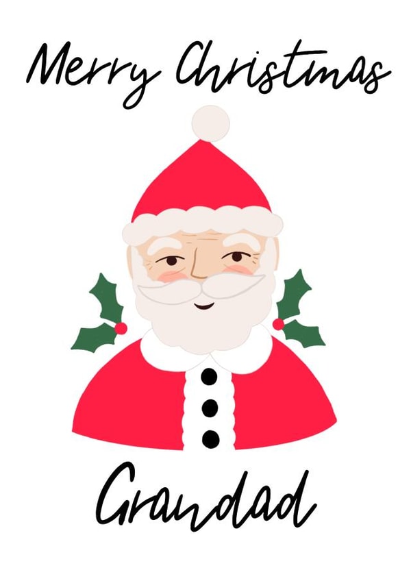 Merry christmas grandad card / santa claus card created by EmilyKateCo