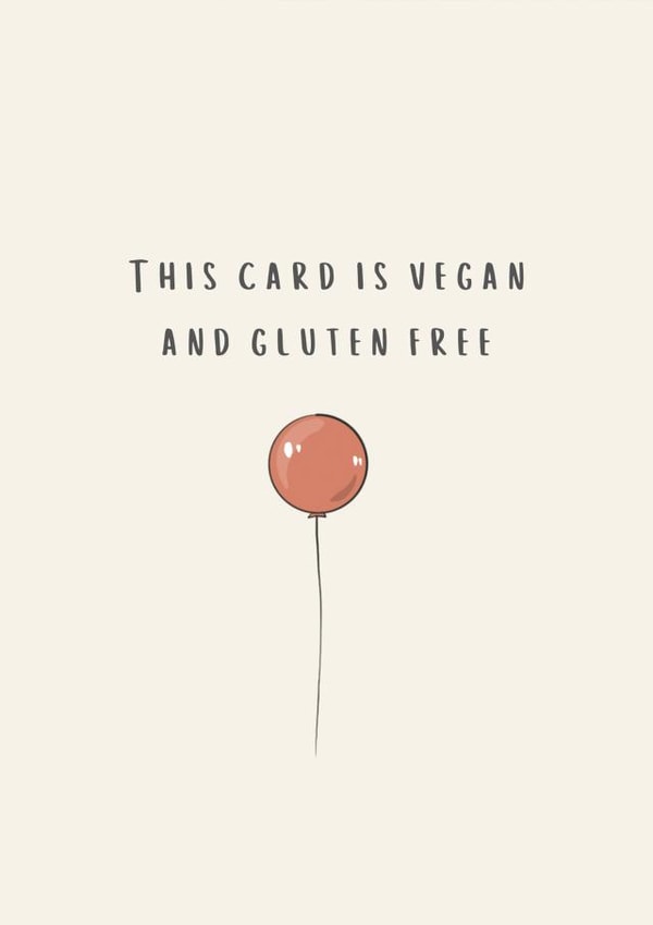 Gluten Free Vegan and Dairy Free Card created by Purrygood