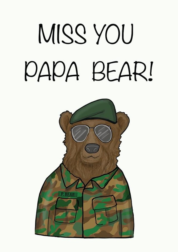 Miss you Daddy deployment card! created by Sketchy Mummy