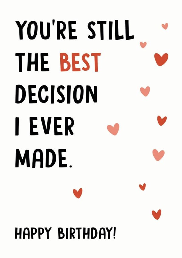 Best Decision Birthday Card created by Dandy Pug