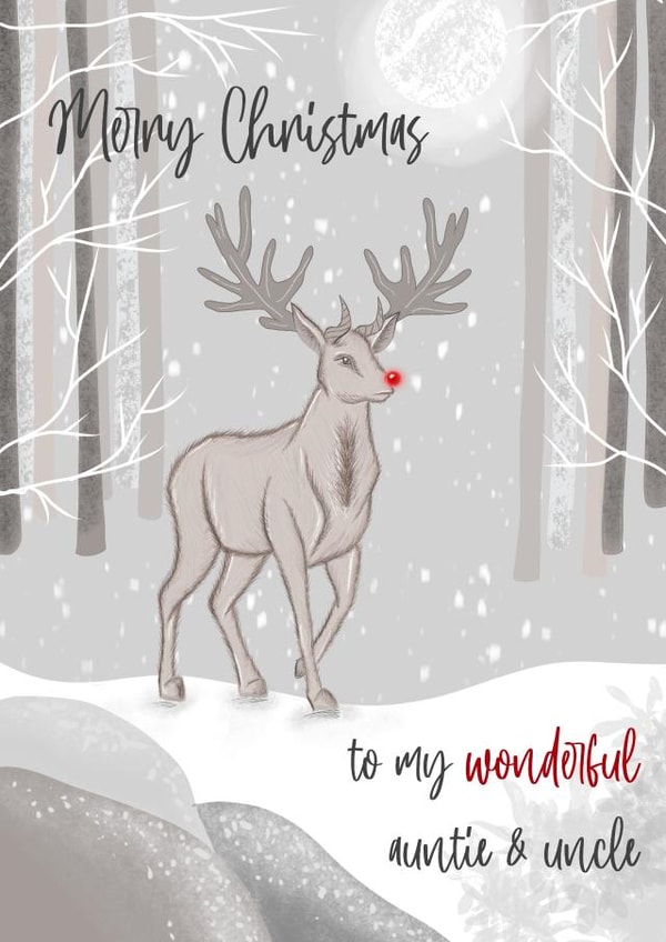 Auntie and uncle Christmas card created by Ain't It Fun