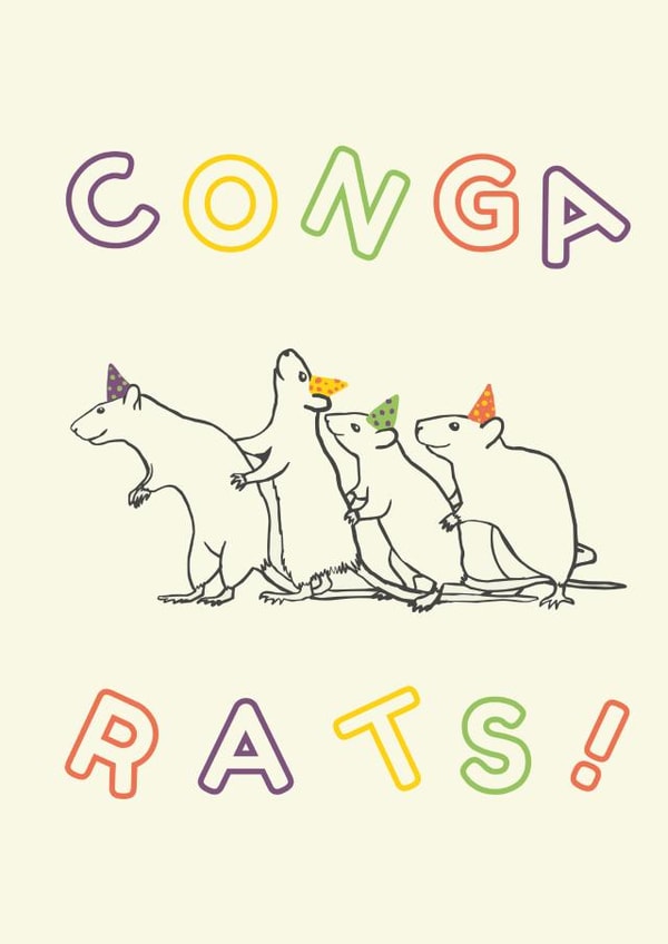 Conga Rats! - Congratulations Card created by Jemima's Designs