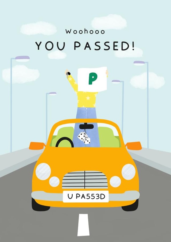 Fun Driving Test Card - Passed Driving Test - New Driver Card - Classic New Car created by Stilus