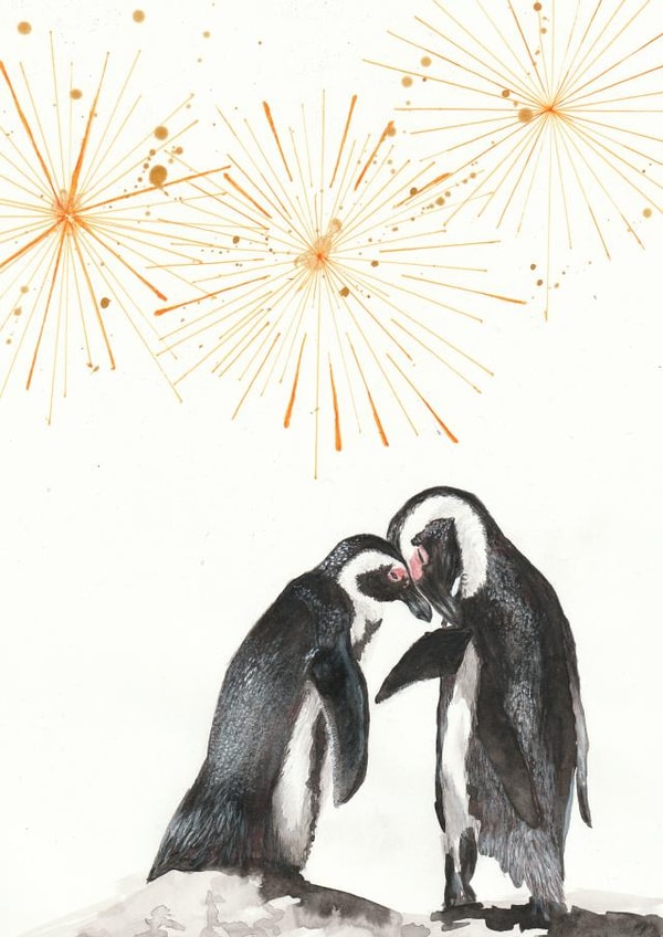 Penguins in love created by Allthingsartbybex