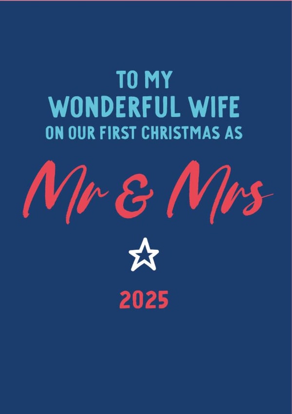 Wife happy first Christmas as Mr & Mrs created by Percy & Pearl