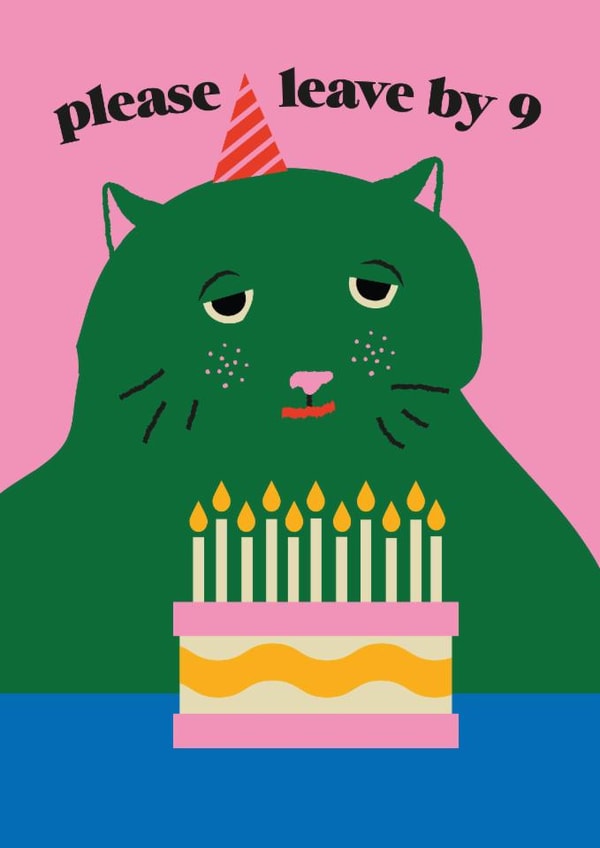Grumpy Cat Funny Illustrated Cat Birthday Card created by Betiobca