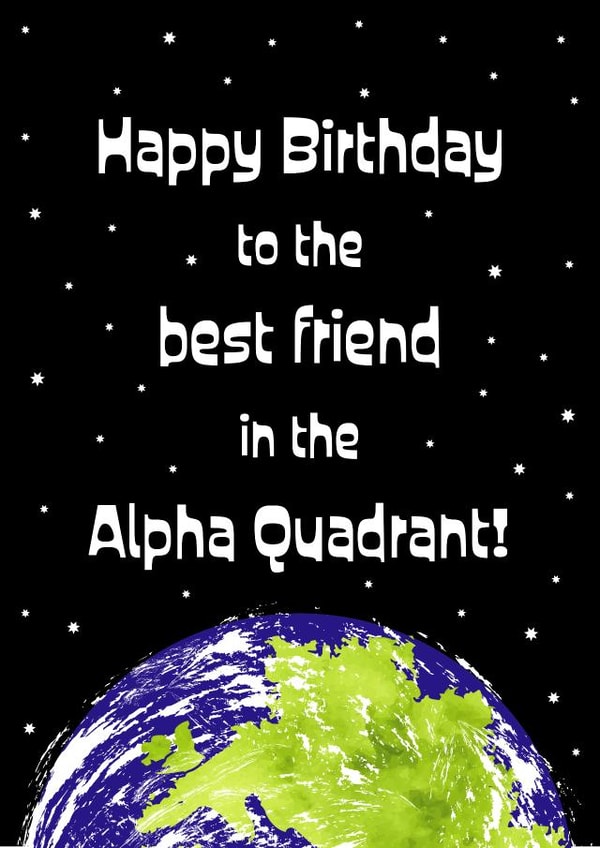Star Trek Alpha Quadrant best friend birthday card created by size3art