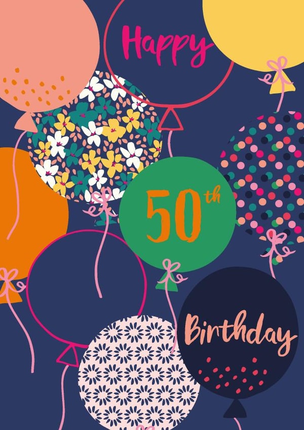 50th Birthday Balloons created by Sazerelli Designs