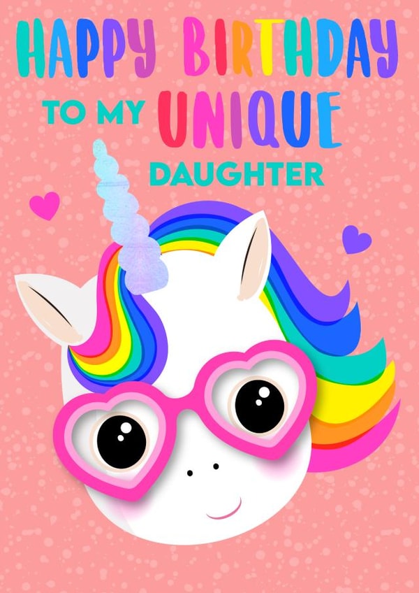 Unique Daughter Unicorn Birthday Card created by Colour Pop Prints